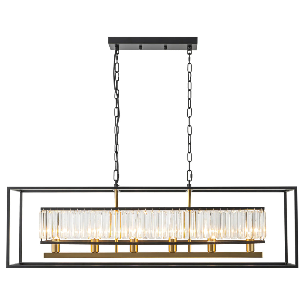 6-Light Rectangular Crystal Chandelier E687445