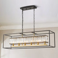 6-Light Rectangular Crystal Chandelier E687445