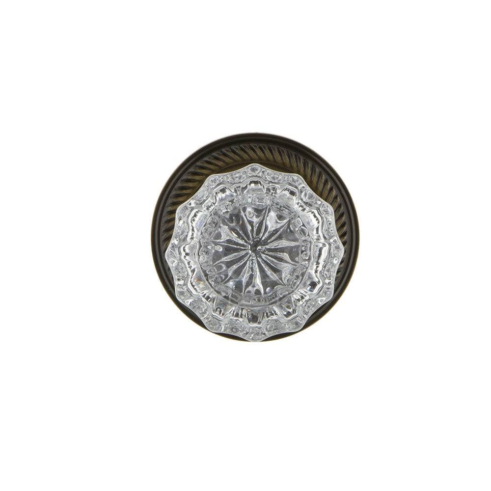 Antique Brass Crystal Glass Door Knob M9389