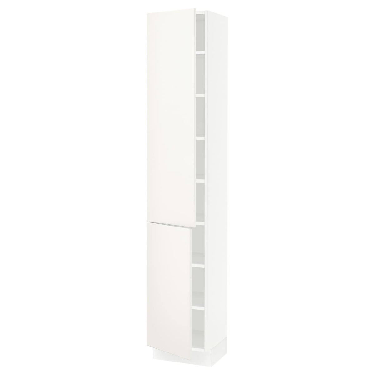 White 15x15x80 High Cabinet with shelves and 2 Doors K423601