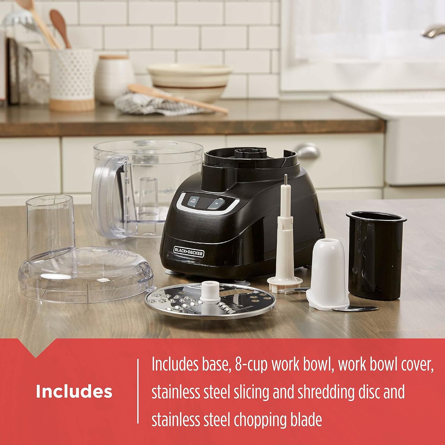 8-Cup Food Processor with Stainless Steel Blade, Black Z657