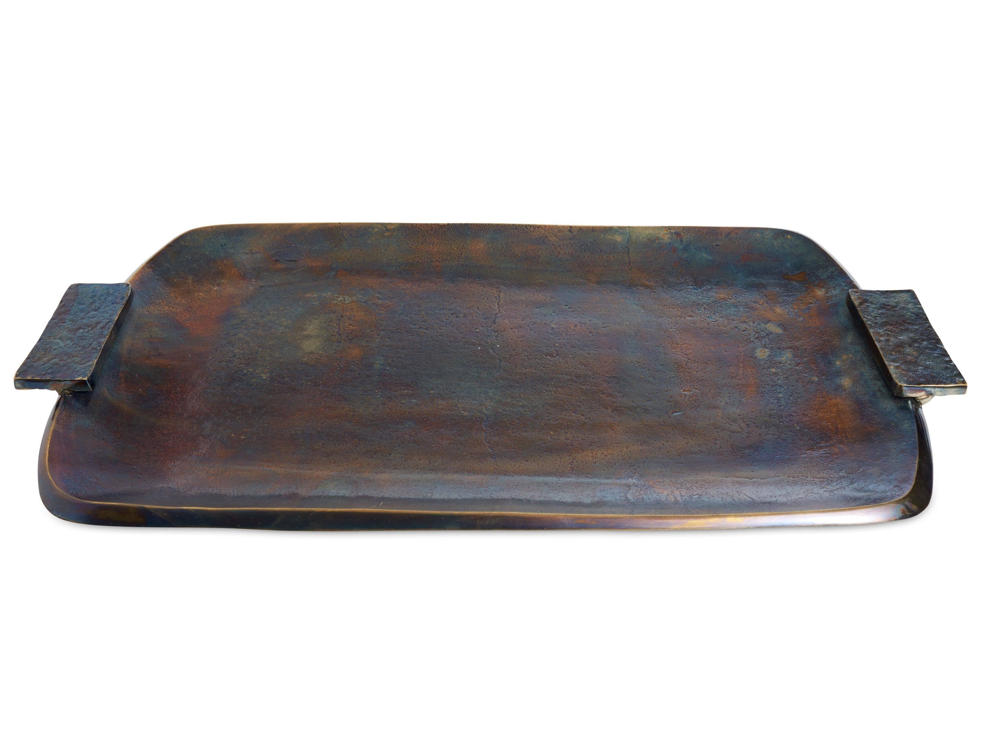 Bronze Rectangular Tray with Handles H117181