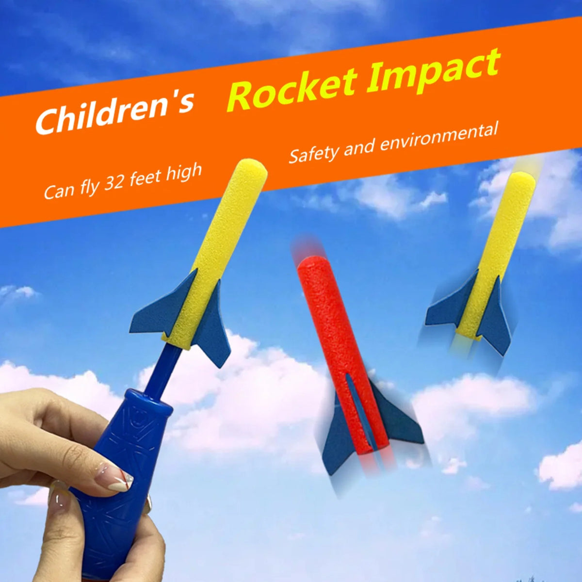 3 Foam Rockets Outdoor Toy V2943