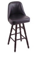 Swivel Counter Stool with Turned Maple Legs, Dark Cherry Finish H322