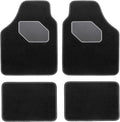 4-Piece Heavy Duty Car Floor Mats with Heel Pad (Black and Blue) V512