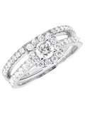 White Gold Halo Diamond Bridal Ring Set I25283