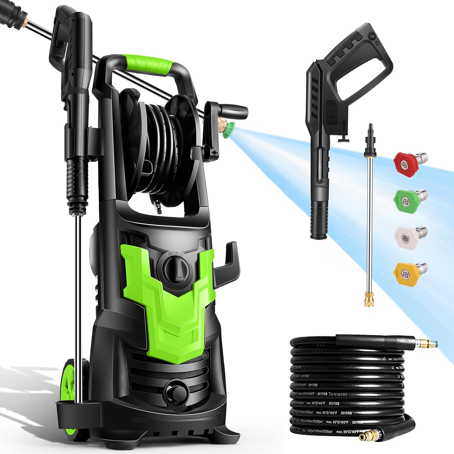 3000PSI Electric Pressure Washer with 4 Nozzles F95626