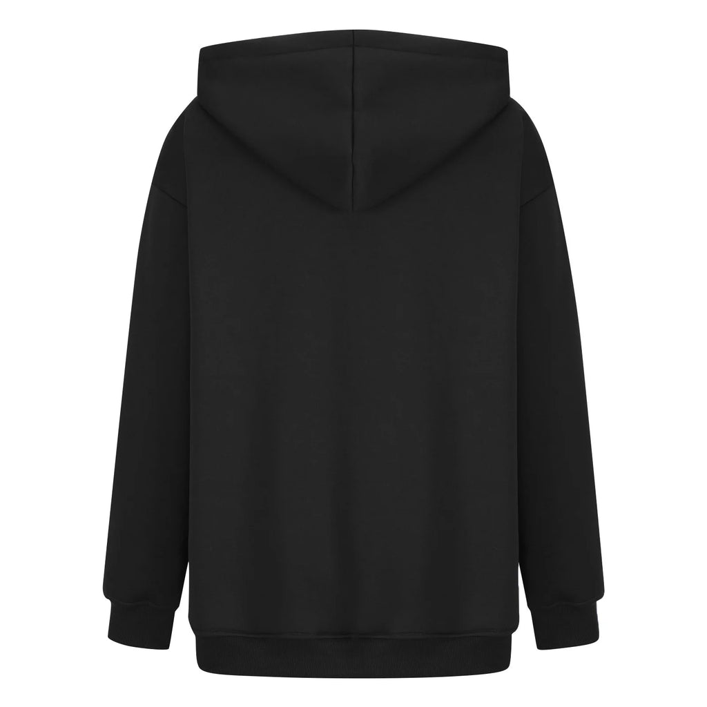 Khaki Oversized Fleece Hooded Sweatshirt with Pocket V10053