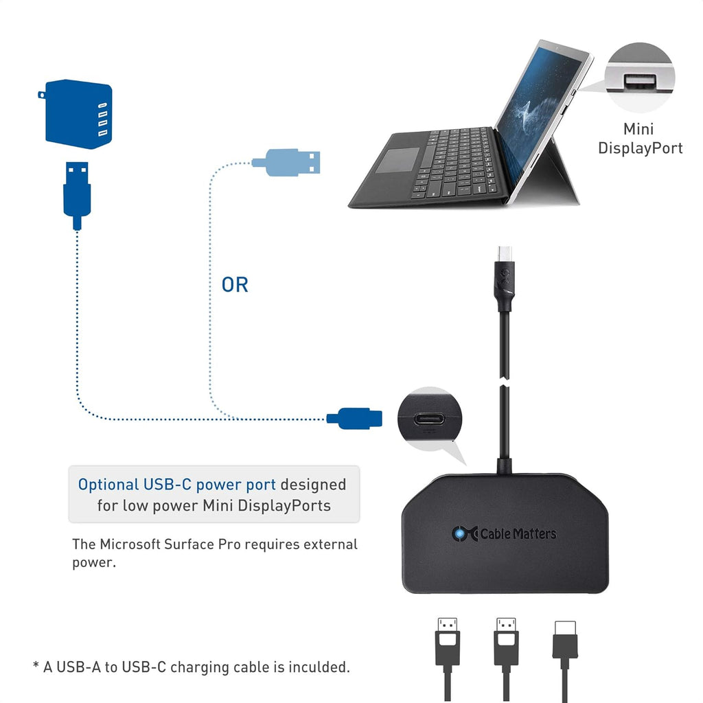 Triple 4K DisplayPort Splitter with 2X 8K DisplayPort 1.4 and 1x 4K HDMI V1809