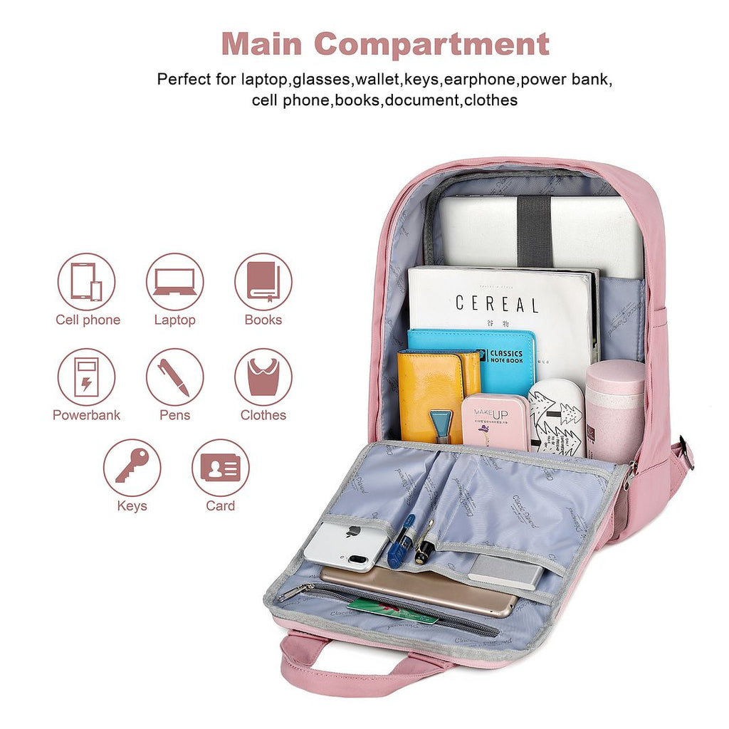 Pink Anti Theft Laptop Backpack X242