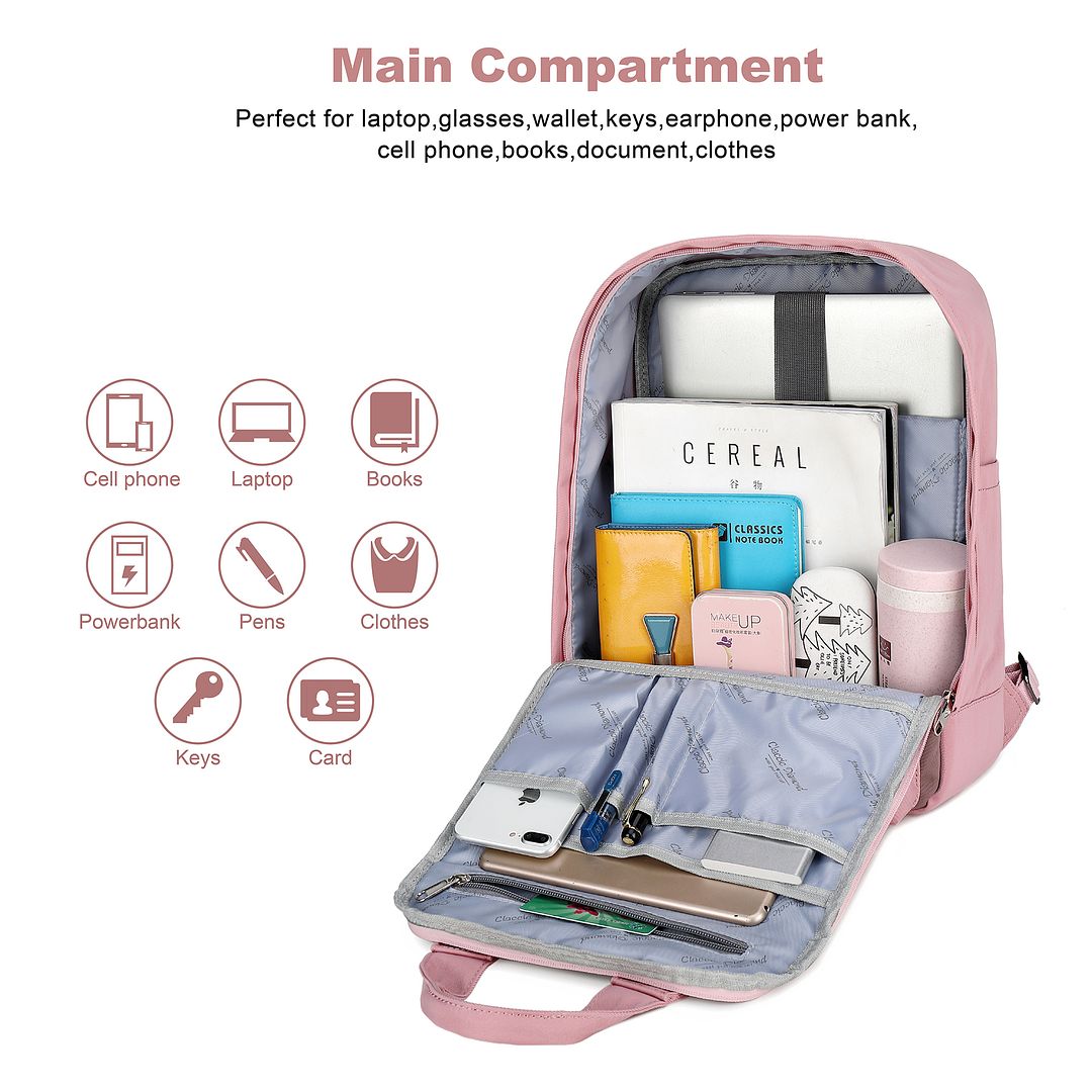 Pink Anti Theft Laptop Backpack X242