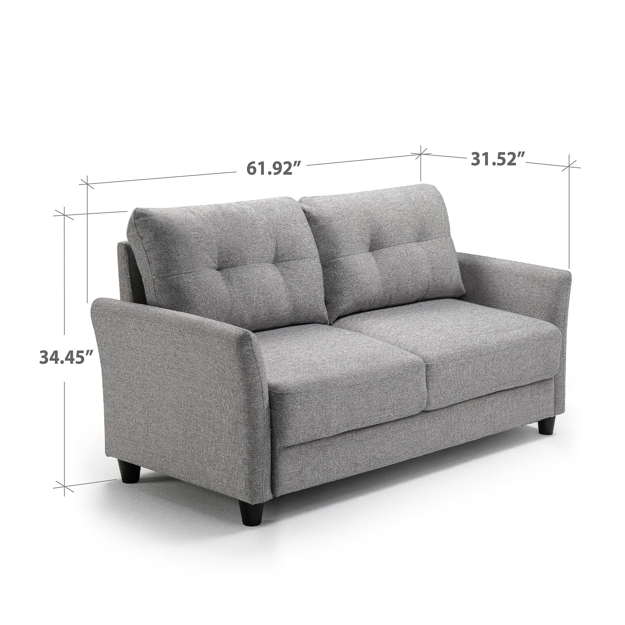 Soft Grey 2-Seater Loveseat R1757
