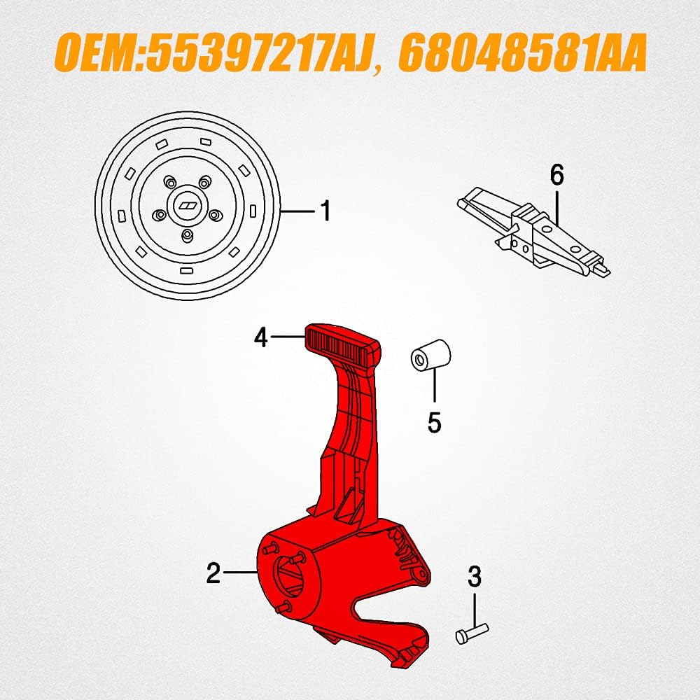 Spare Tire Carrier Mounting Bracket with Third Brake Light for 2007-2017 Jeep Wrangler JK Unlimited O7457