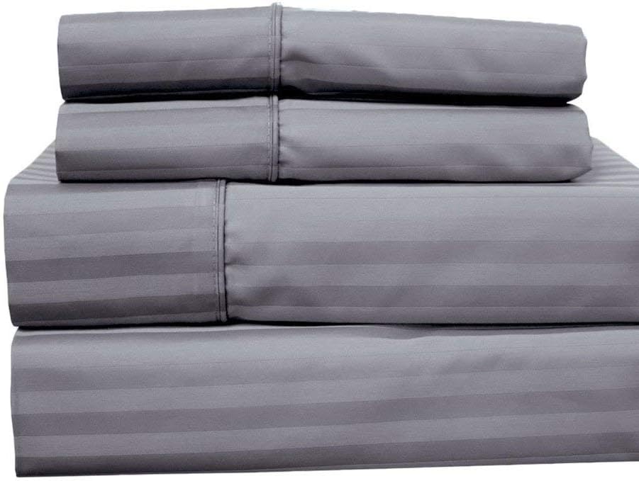 White 4 Piece Cotton Blend Sateen Bed Sheets, Cal King Z3235