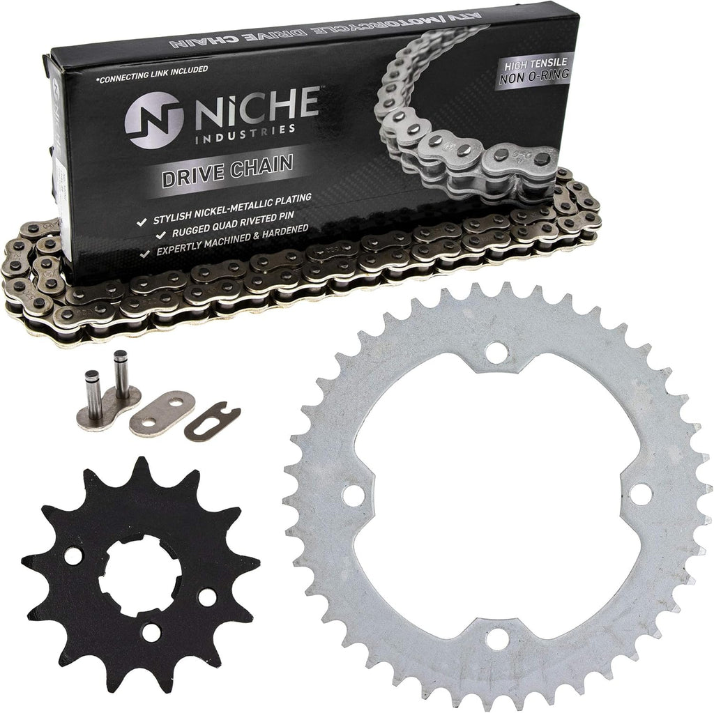 Drive Sprocket Chain Combo 13 Tooth 42 Tooth 520NZ Standard 104 Links Pack of 2 P84325
