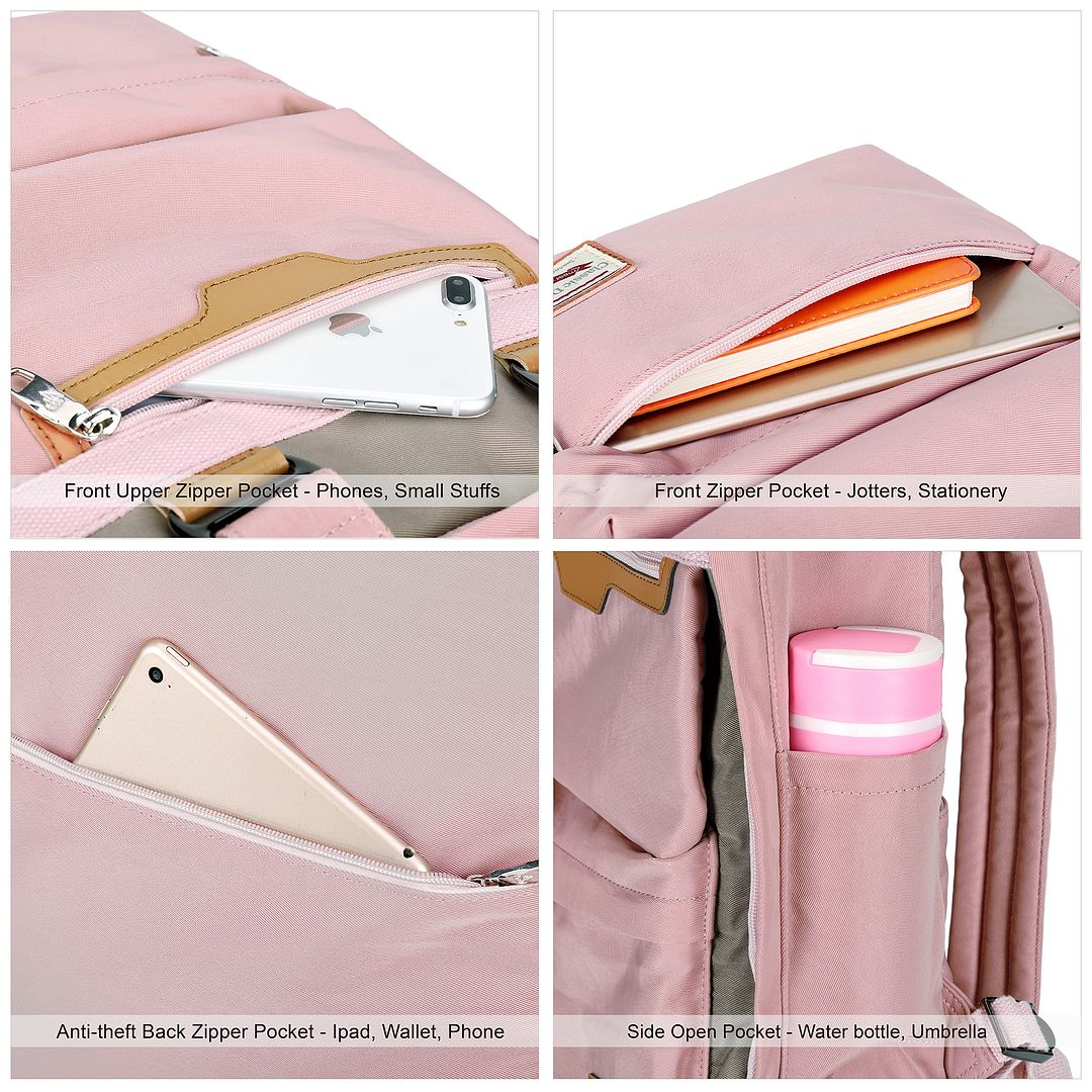 Pink Anti Theft Laptop Backpack X242
