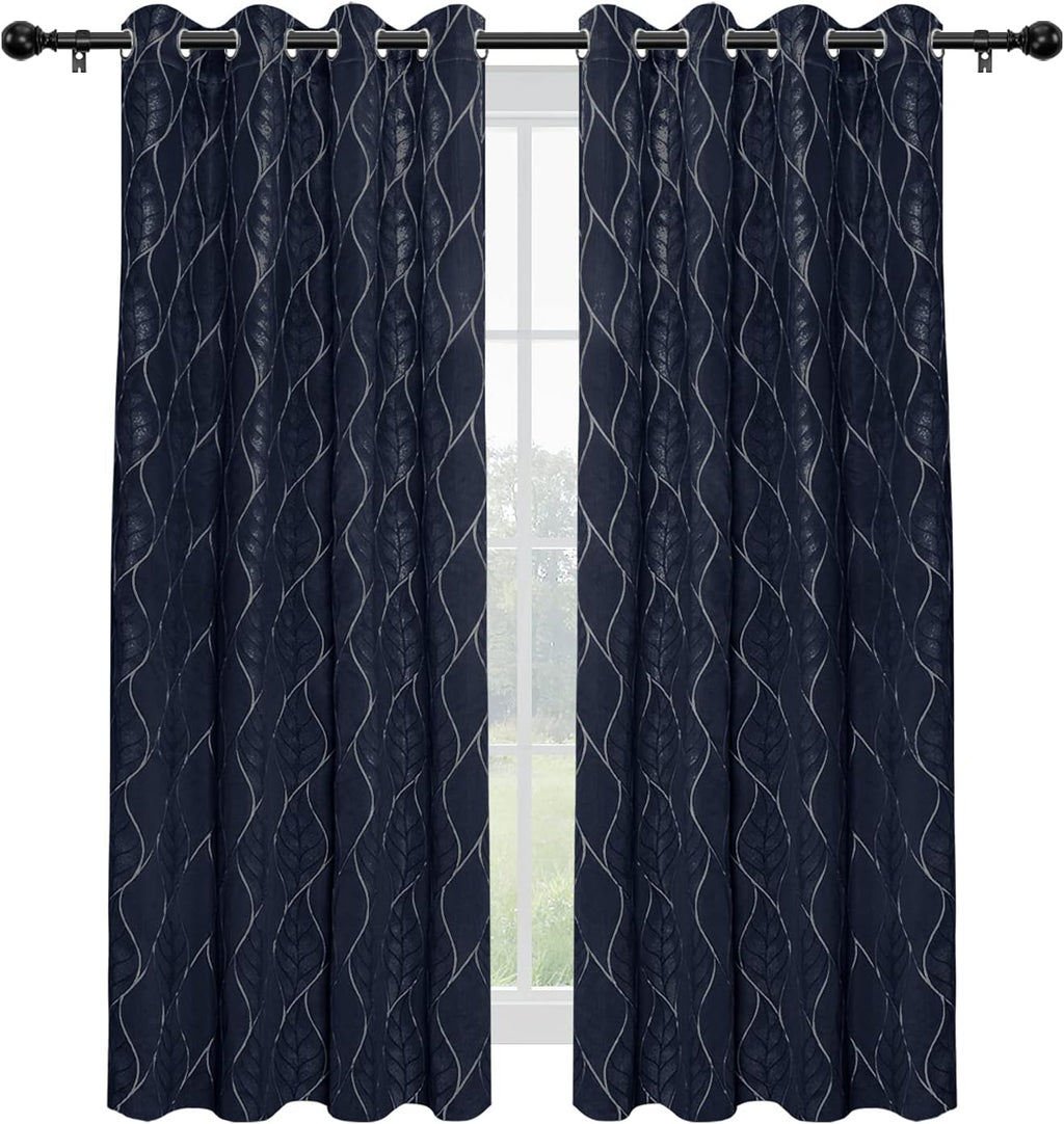 3D Jacquard 100% Blackout Curtain, 2 Panels, 52x63 in, Camel M925