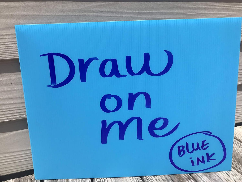 10 Pack Light Blue Blank Signs 18''x24'' x 4 mm with 10 Wire Stake 10''x24'' x 9 Gauge H8049
