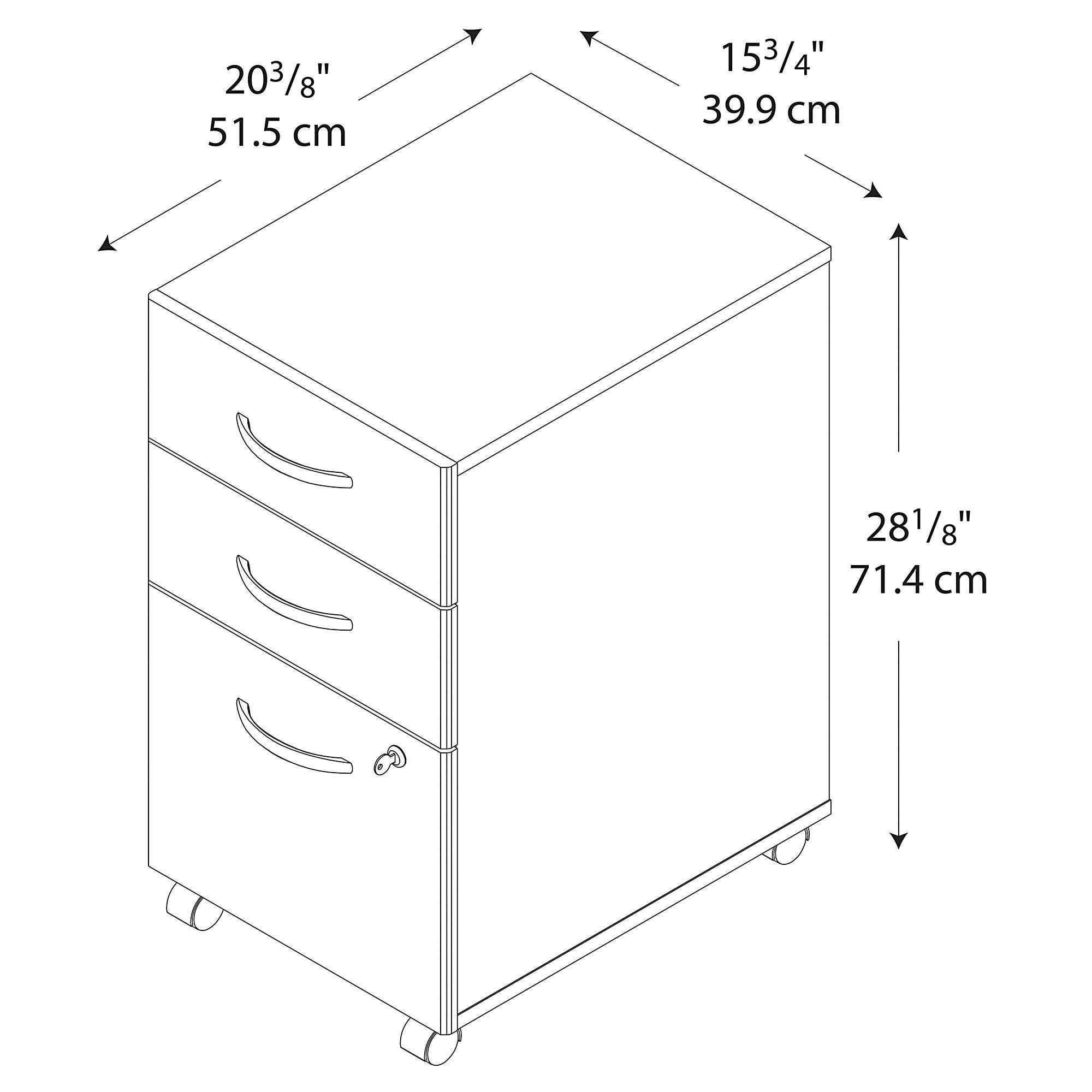 Natural Cherry 3-Drawer Mobile File F784
