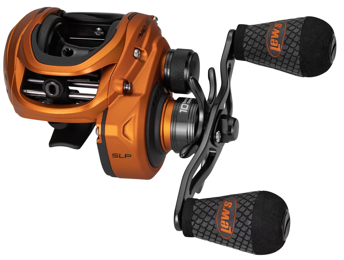Baitcast Fishing Reel, Left-Hand Retrieve, 7.5:1 Gear Ratio, 10 Bearing System, Orange U712