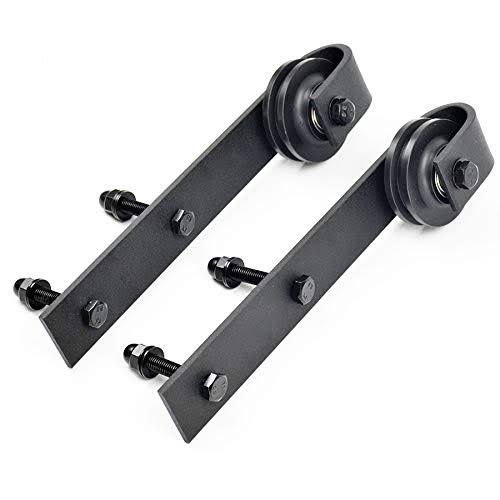 16ft Rustic Black Sliding Barn Door Hardware Kit T30360