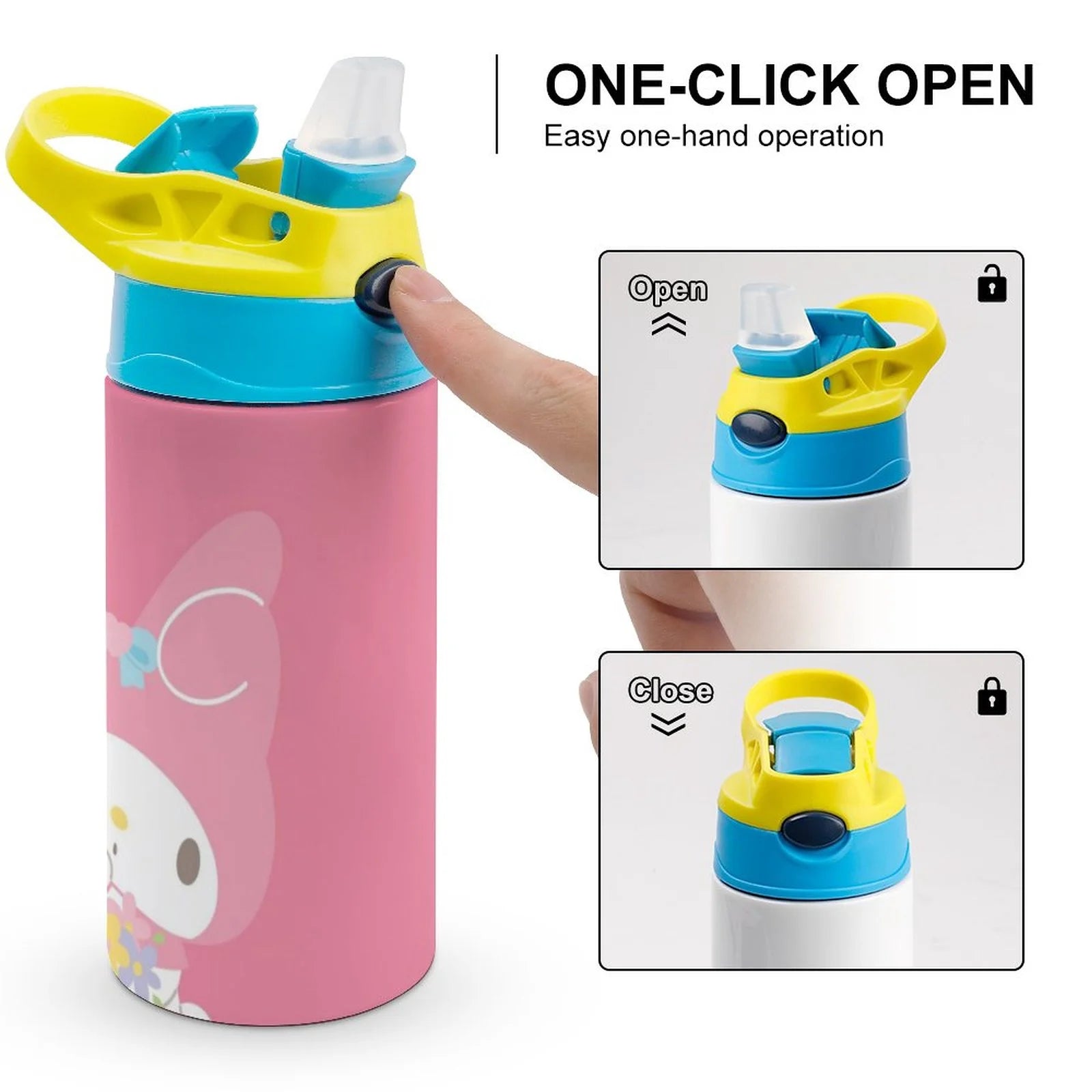 Stainless Steel Vacuum Insulated Water Bottle With Straw H71749