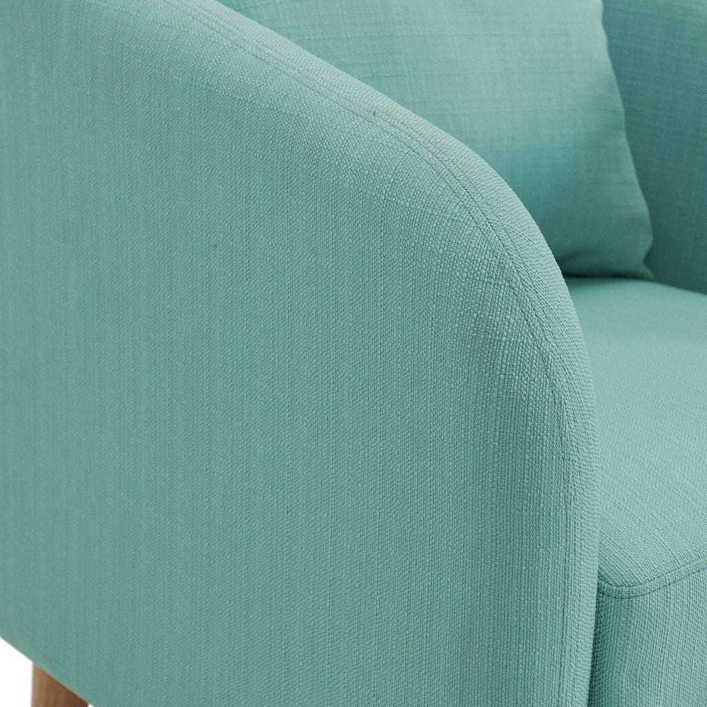 Green Accent Chair with Wooden Legs T4563