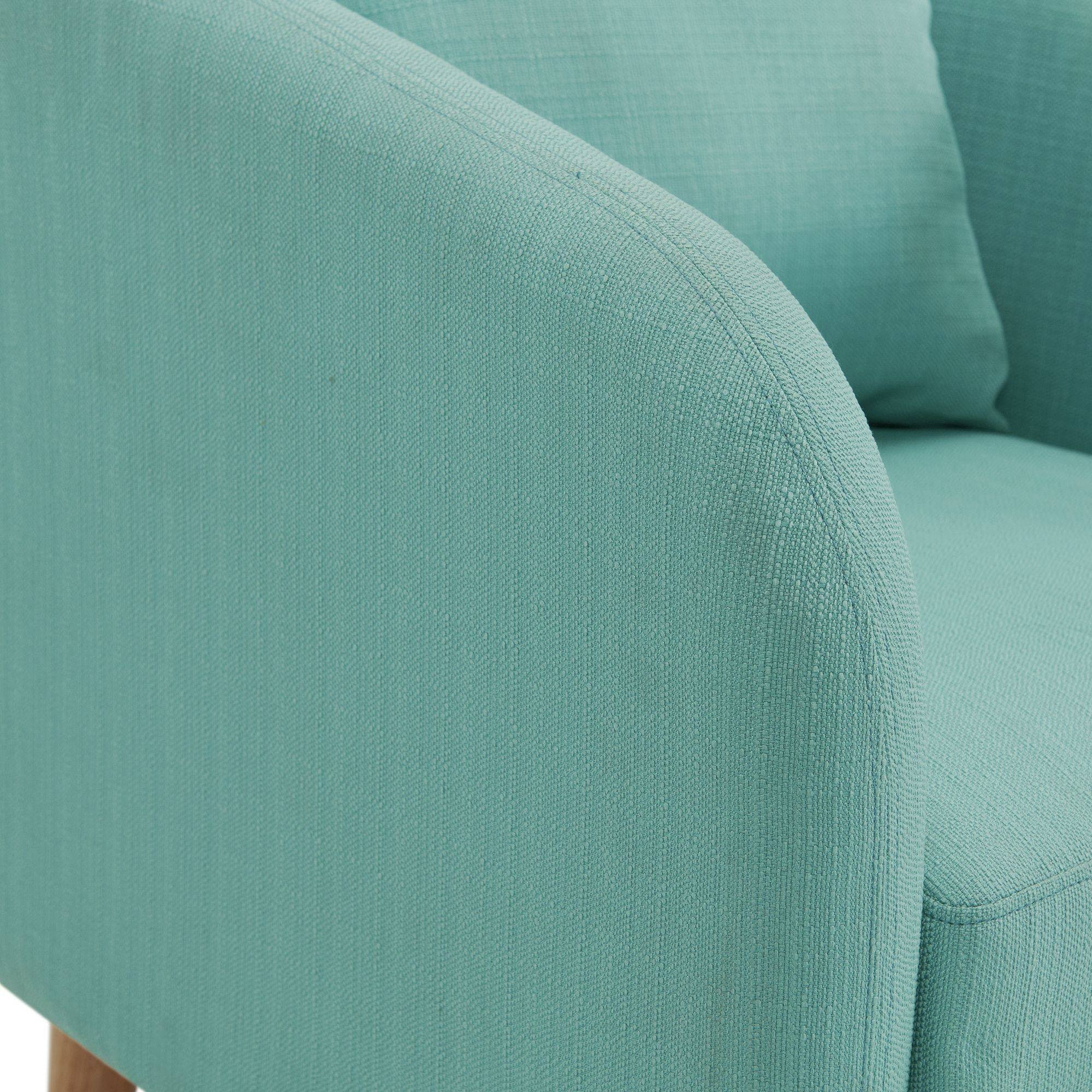 Green Accent Chair with Wooden Legs T4563