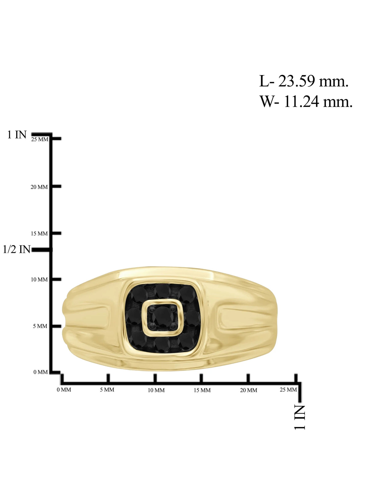 0.25 CTW Black Diamond 14K Gold Plated Silver Ring N831559