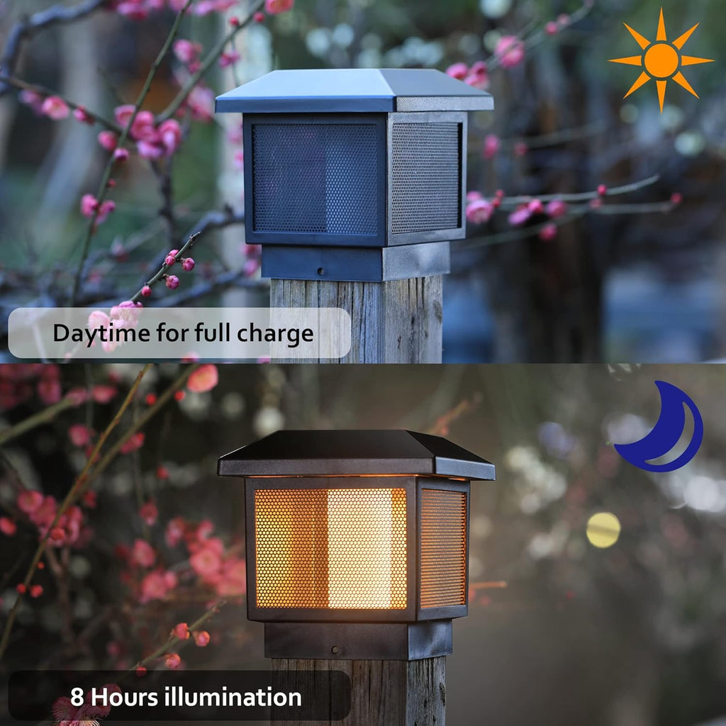 6 Pack Solar Post Cap Lights for 4x4 5x5 6x6 Wood Posts T466