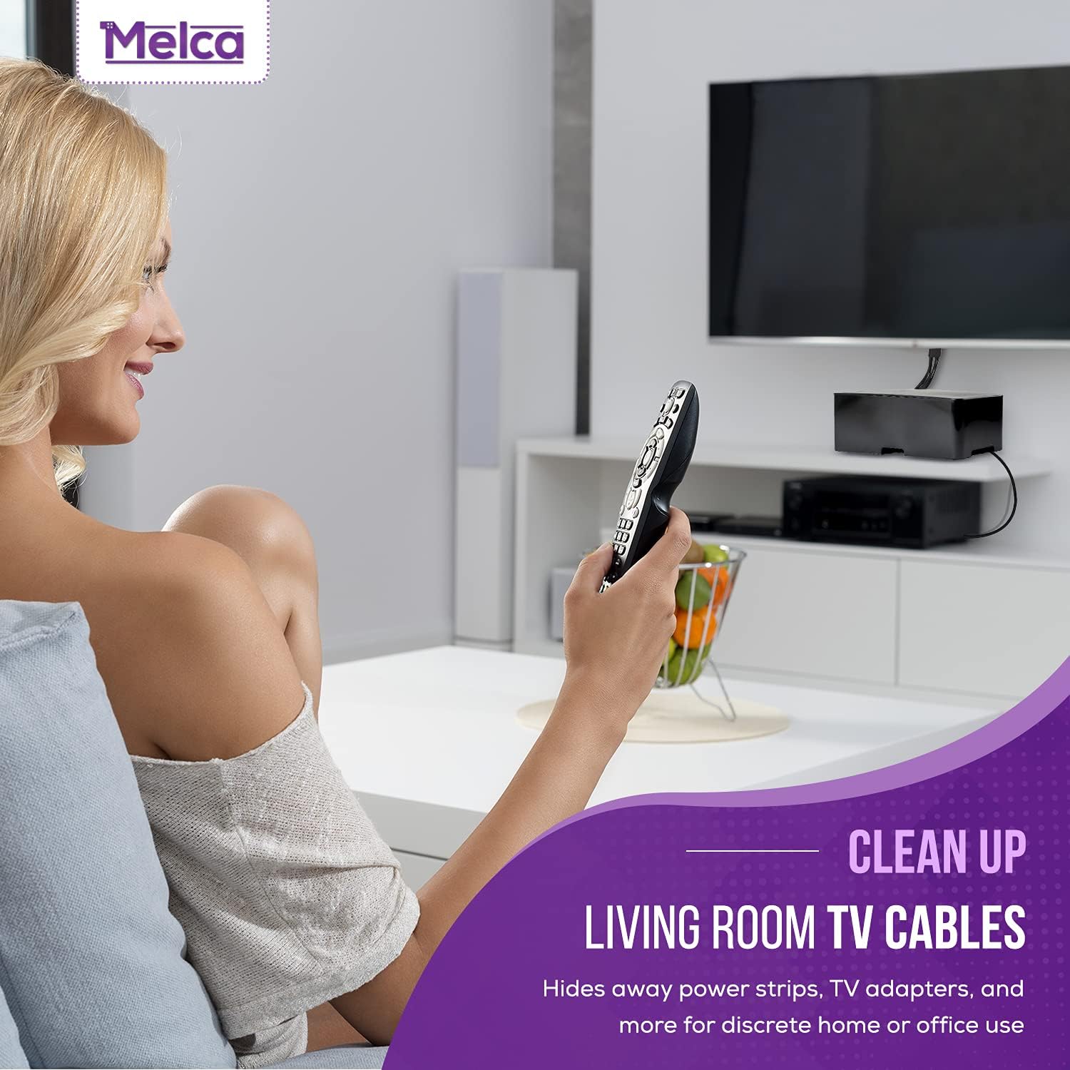 Black Cable Management Box Cord Organizer, Pack of 2 N98680