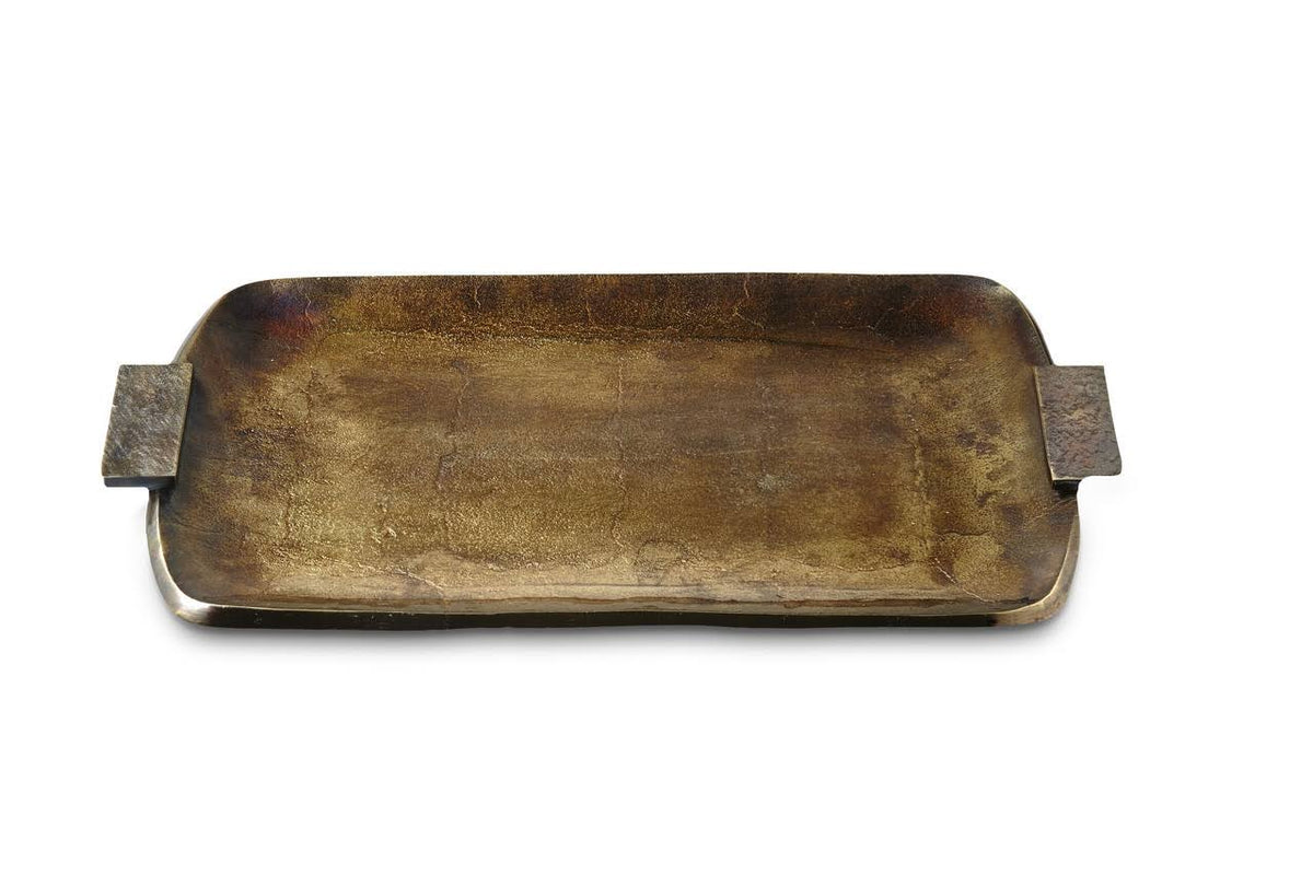 Bronze Rectangular Tray with Handles H117181