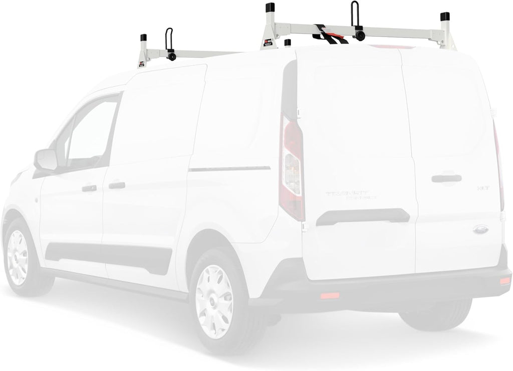 White 2 Bar Low Profile Roof Rack for Transit Connect I650449