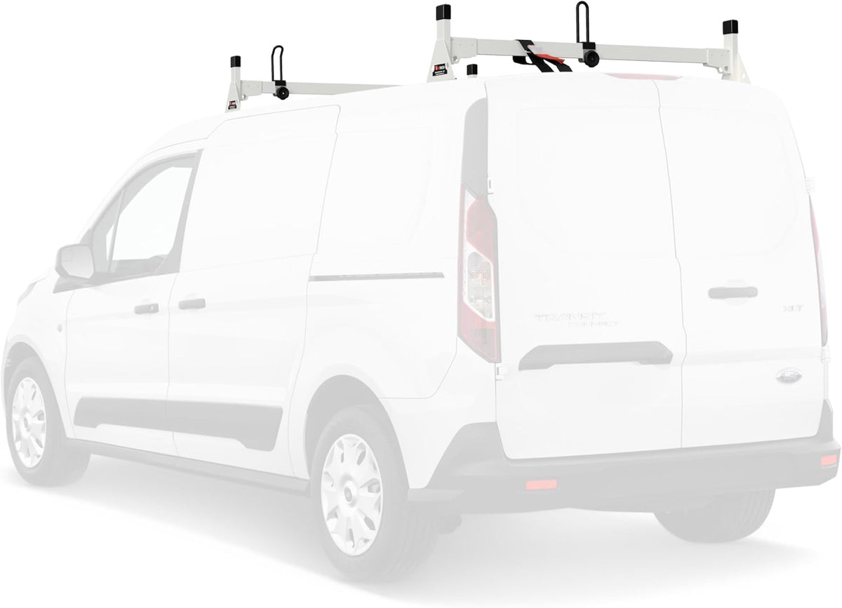White 2 Bar Low Profile Roof Rack for Transit Connect I650449