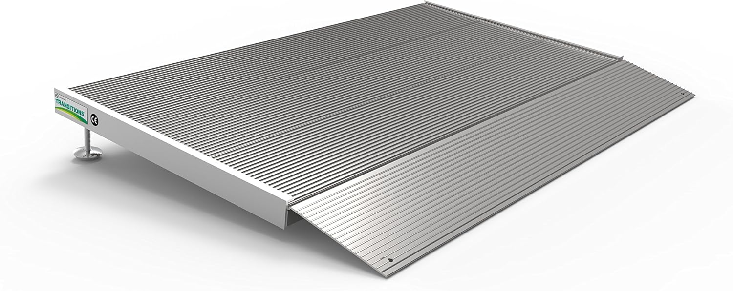 Aluminum Threshold Ramp with Adjustable Height, 12" L x 36" W, Pack of 2 T858