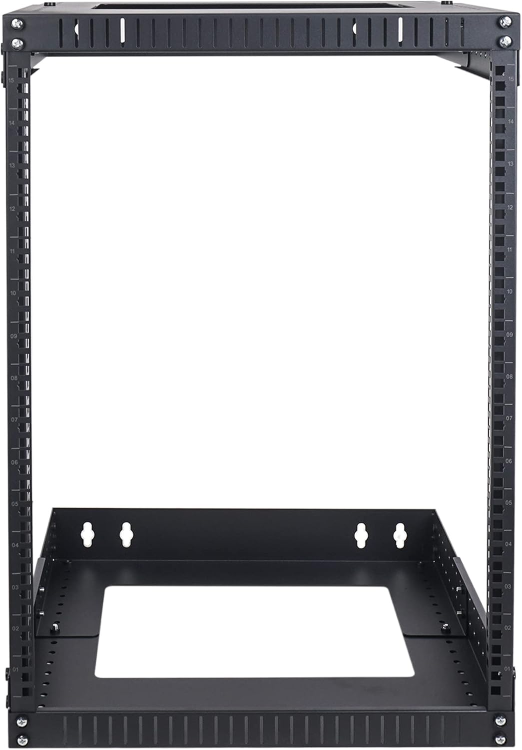 15U Wall-Mount Open Frame Server and Network Equipment Rack with Adjustable Depth 12"-20" D360