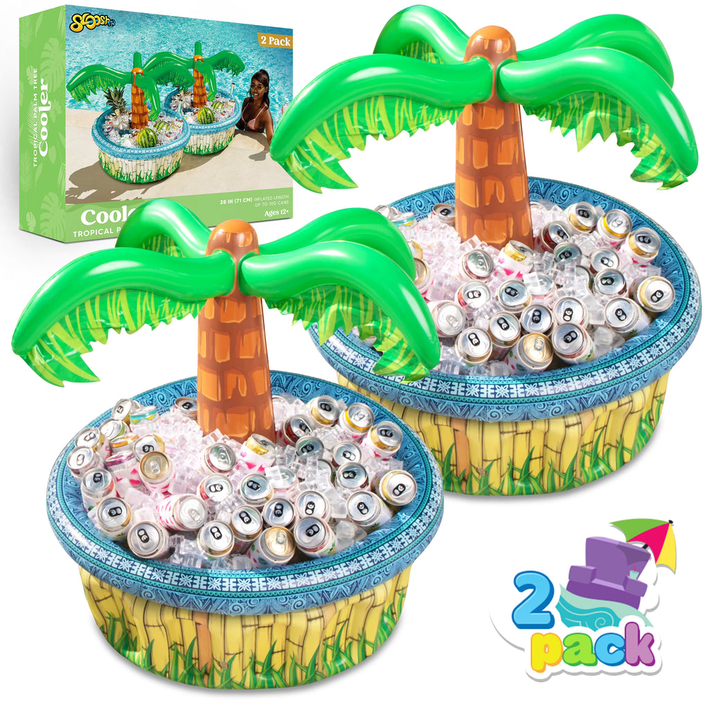 2 Pack Inflatable Palm Tree Cooler, 28" Inflatable Drink Cooler O7579