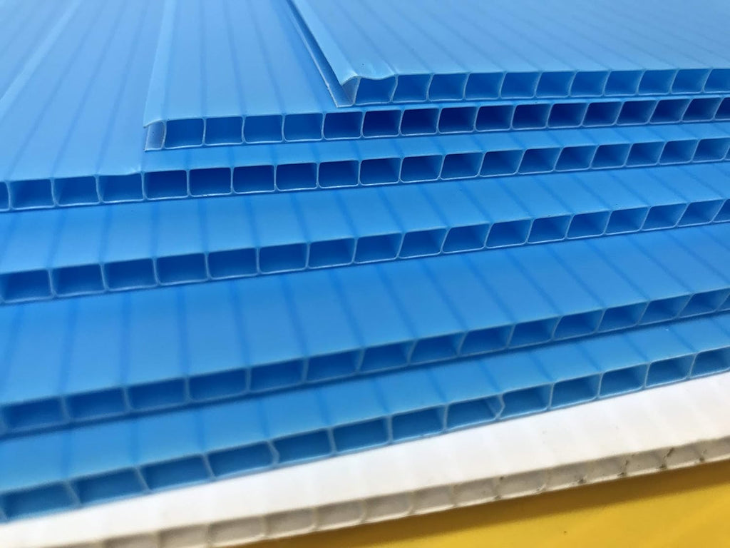 10 Pack Light Blue Blank Signs 18''x24'' x 4 mm with 10 Wire Stake 10''x24'' x 9 Gauge H8049