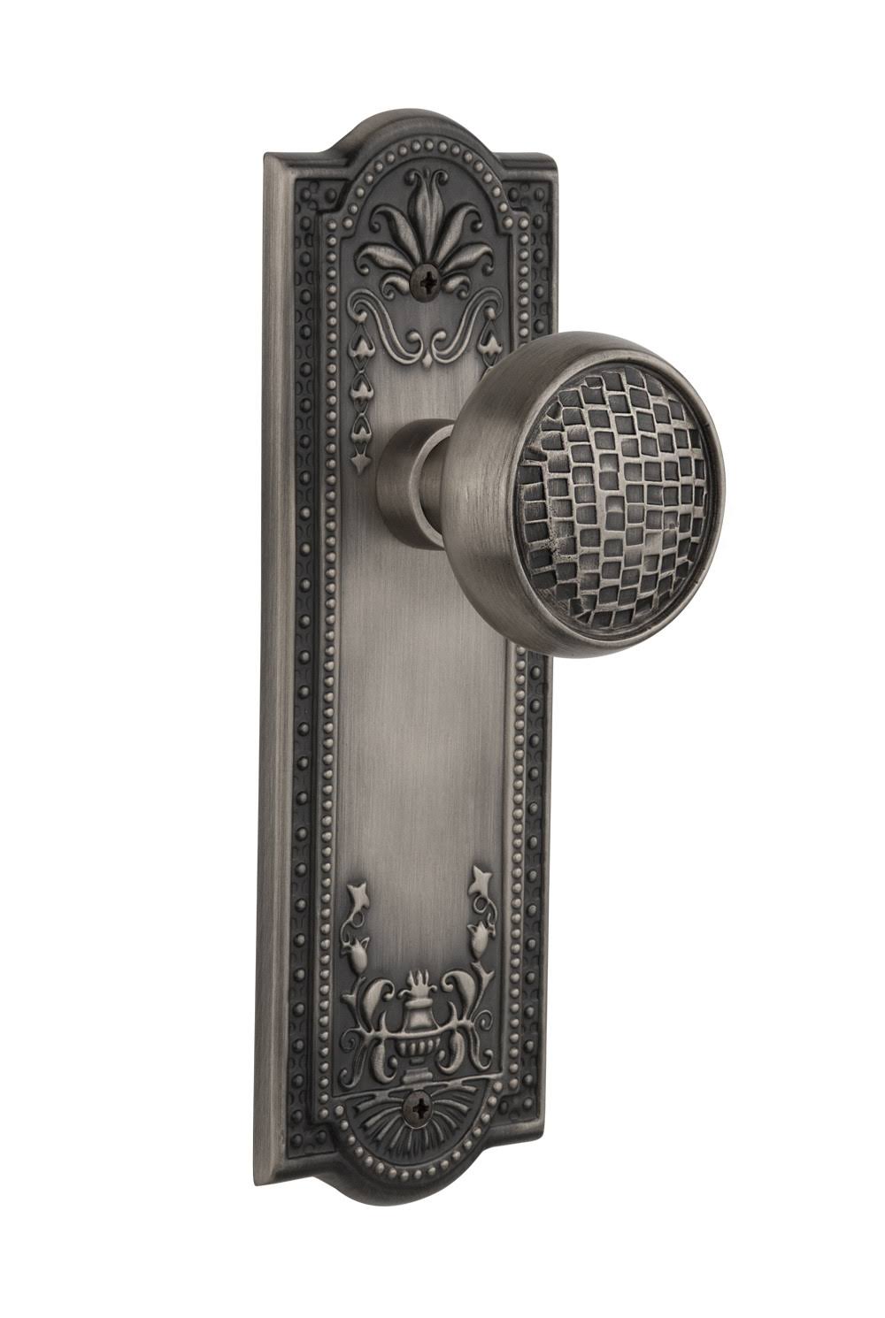 Antique Pewter Passage Door Knob with Plate F524