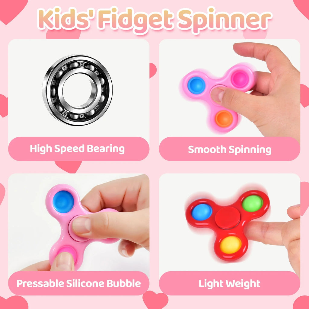 28 Packs Valentines Cards with Fidget Spinner X866060