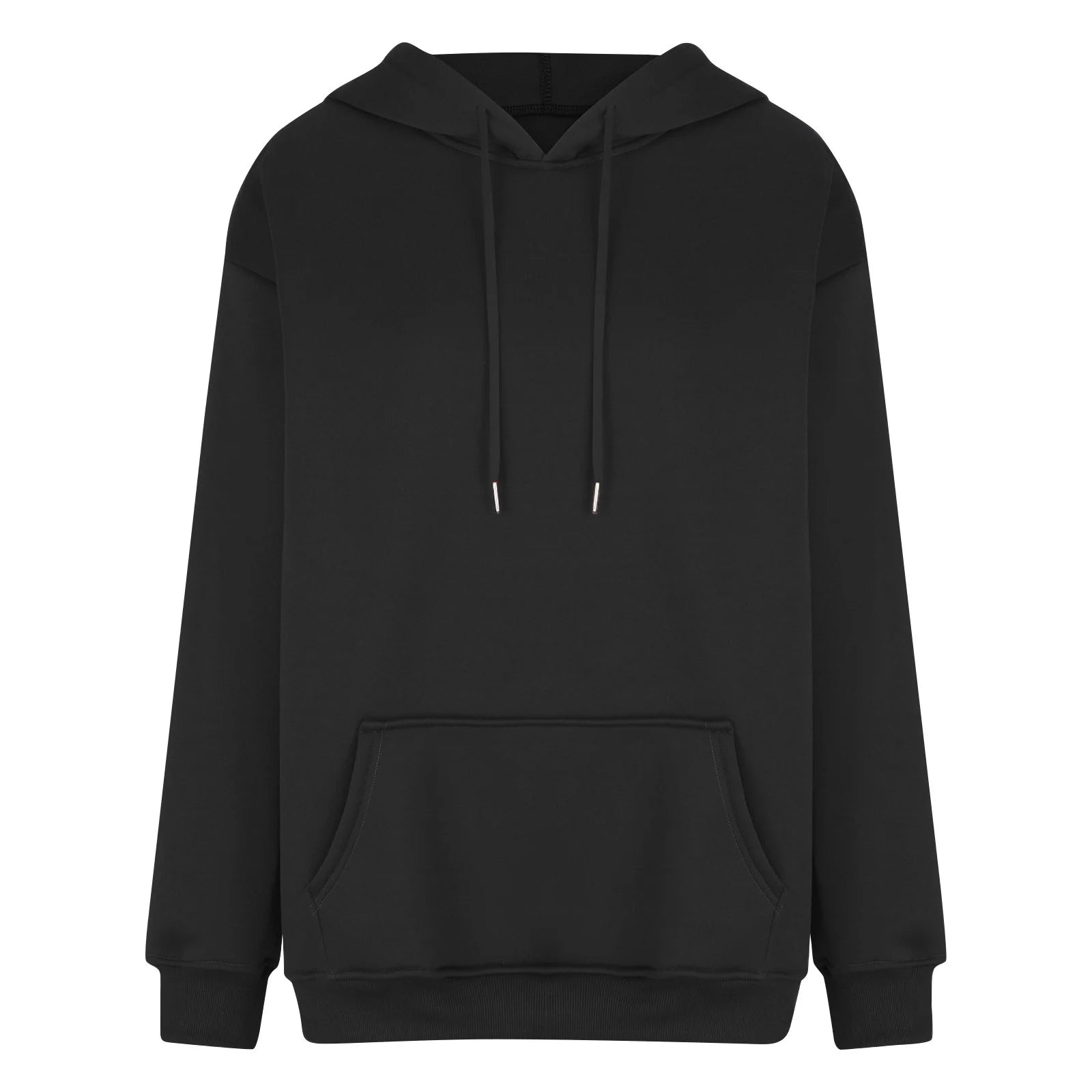 Khaki Oversized Fleece Hooded Sweatshirt with Pocket V10053