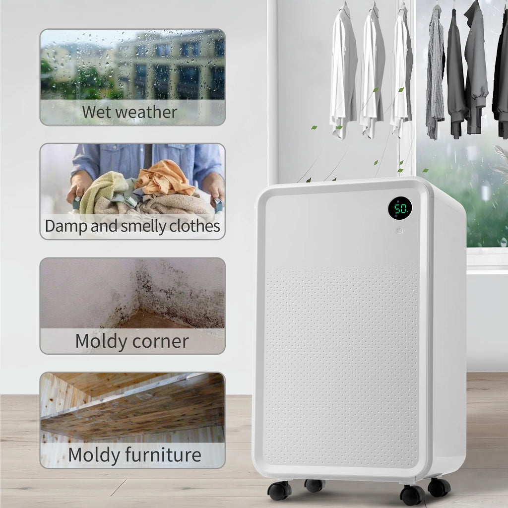 30 Pint Dehumidifier with 68oz Water Tank and Drain Hose P486