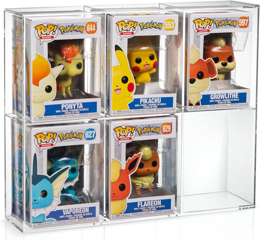 Pack of 2 Acrylic Display Case for 6 Regular Size Funko Pop Boxes Z740165
