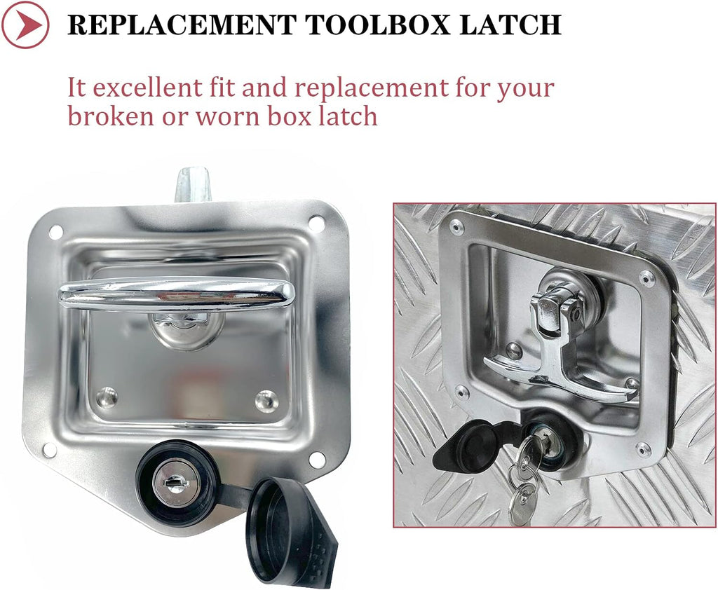 Stainless Steel T Handle Latch with Lock and Gasket Pack of 2 O989