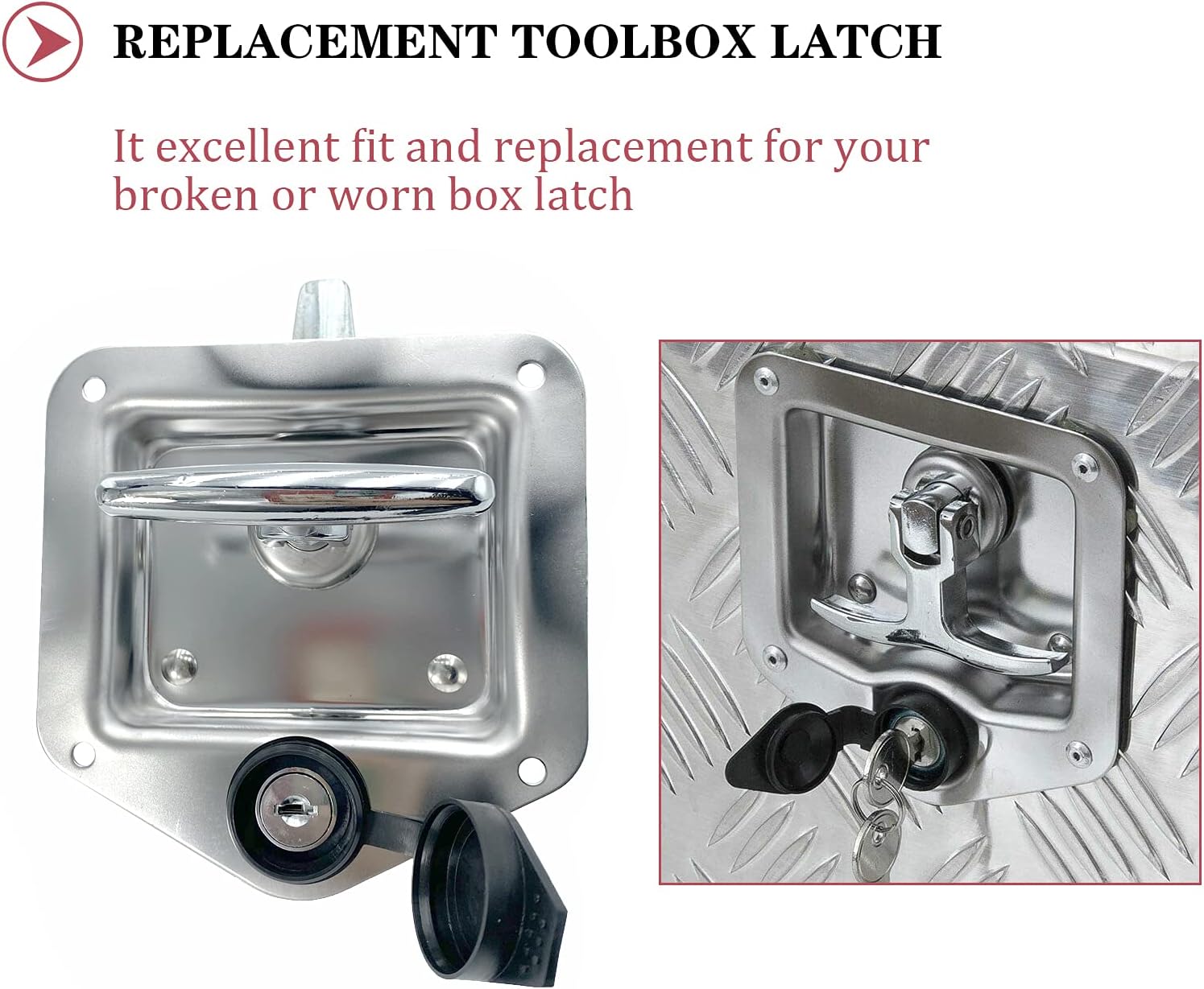 Stainless Steel T Handle Latch with Lock and Gasket Pack of 2 O989