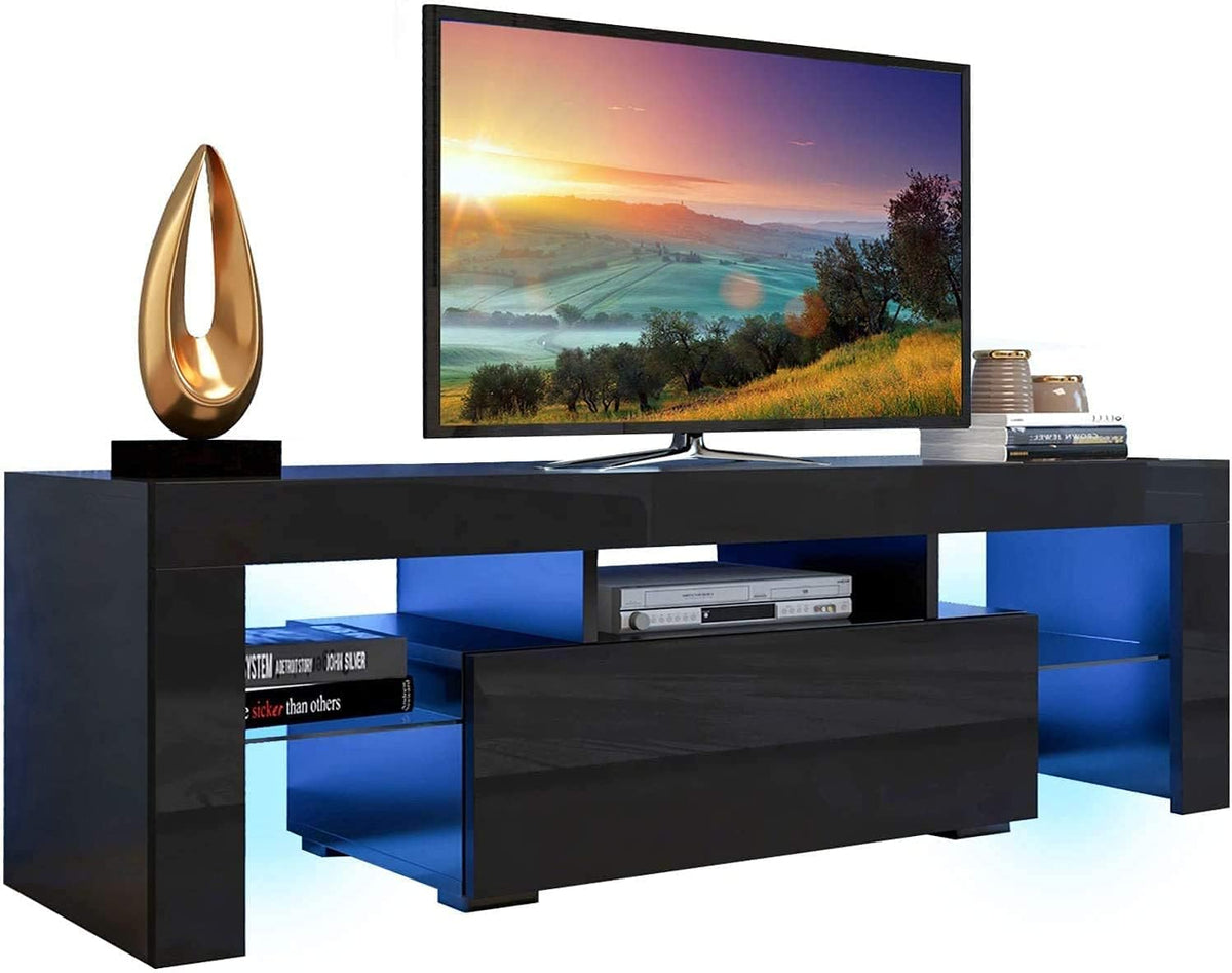 TV Stand with LED Lights 20 Color Effect and Storage Cabinet T6140