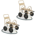 4 Wheel Pneumatic Tire Steel Frame Hose Reel Cart (2 Pack) P7751