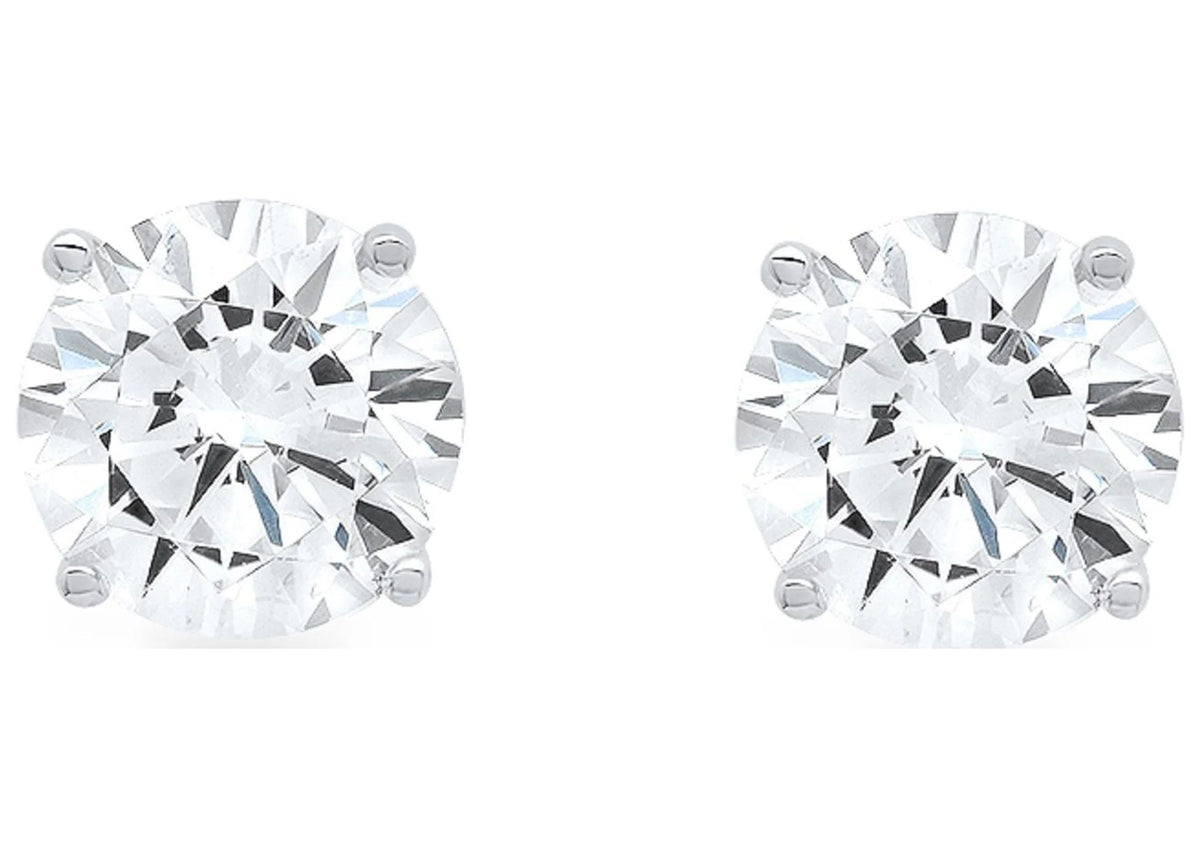 18K White Gold Diamond Stud Earrings S164406