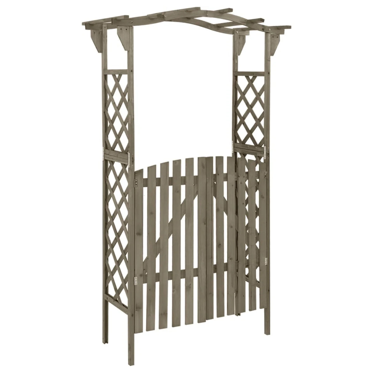 Gray Solid Firwood Pergola with Gate T2326