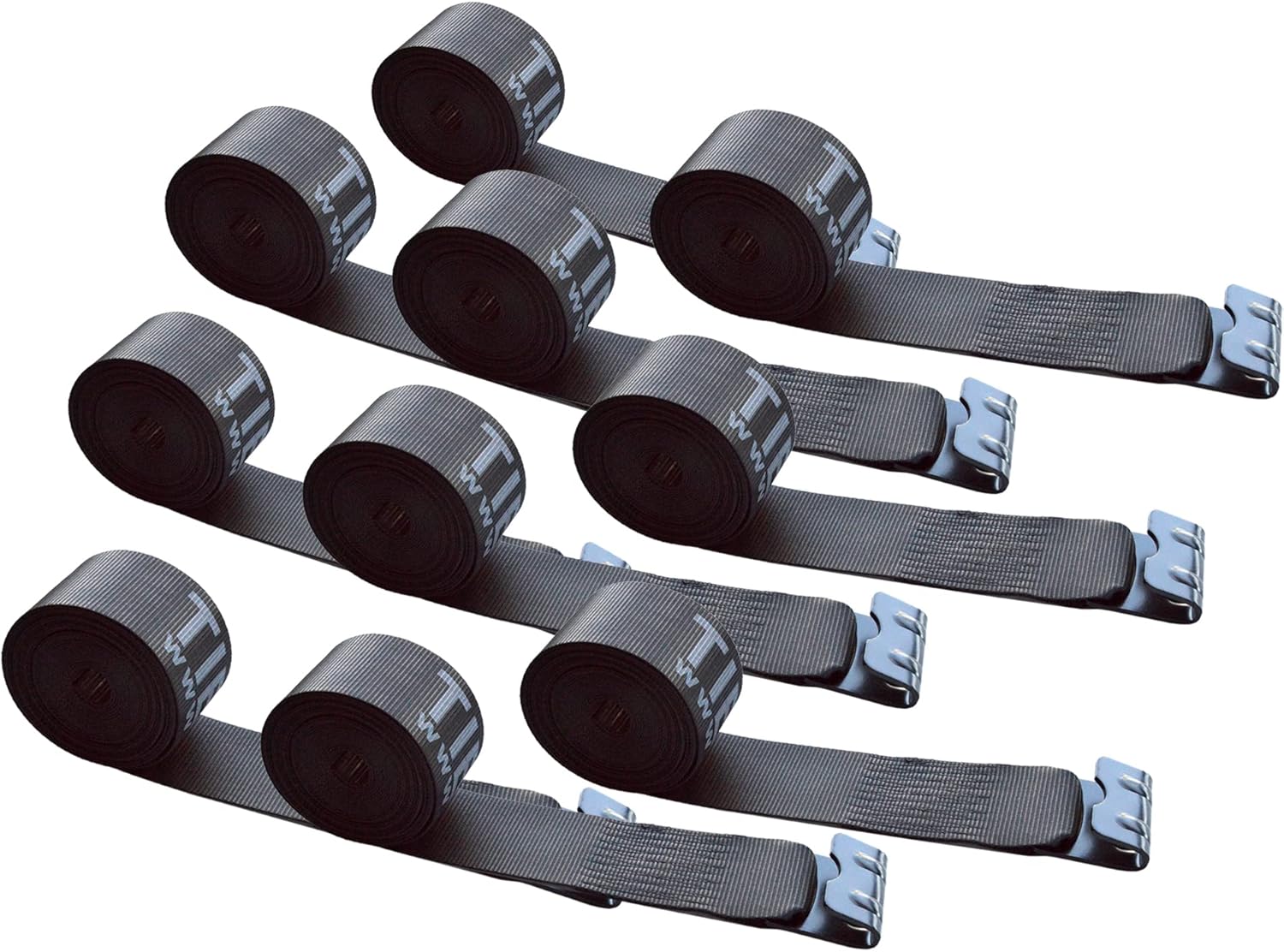 10 Red Heavy Duty Tie Down Straps with Flat Hooks C452